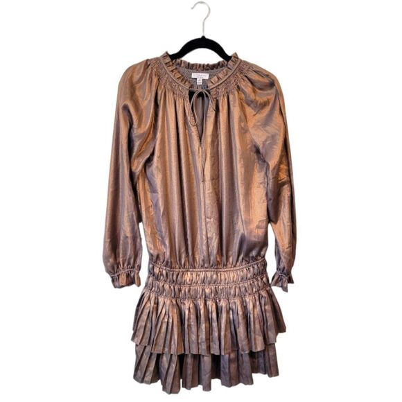 Current Air Copper Metallic Drop Waist Dress Size M - Picture 1 of 6